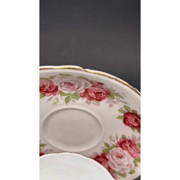 Vintage Pink Floral ADDERLEY fine bone China teacup cup saucer made in England, - Picture 6 of 11